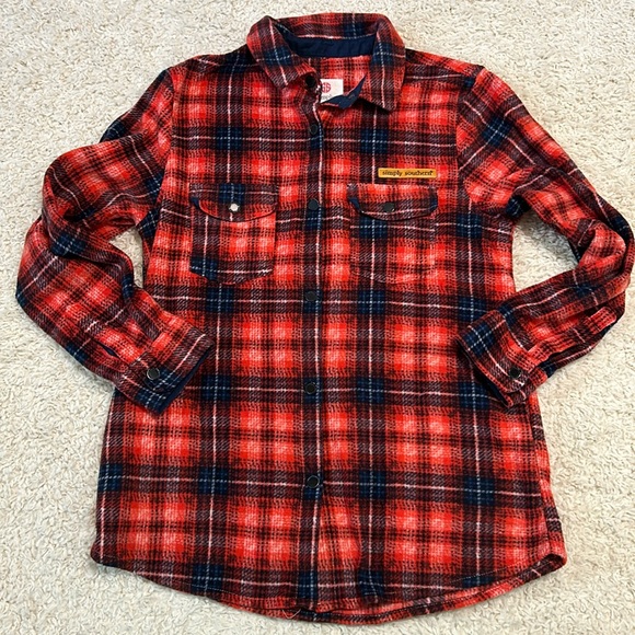 SIMPLY SOUTHERN S super soft oversized plaid Shacket in EUC - Picture 1 of 6